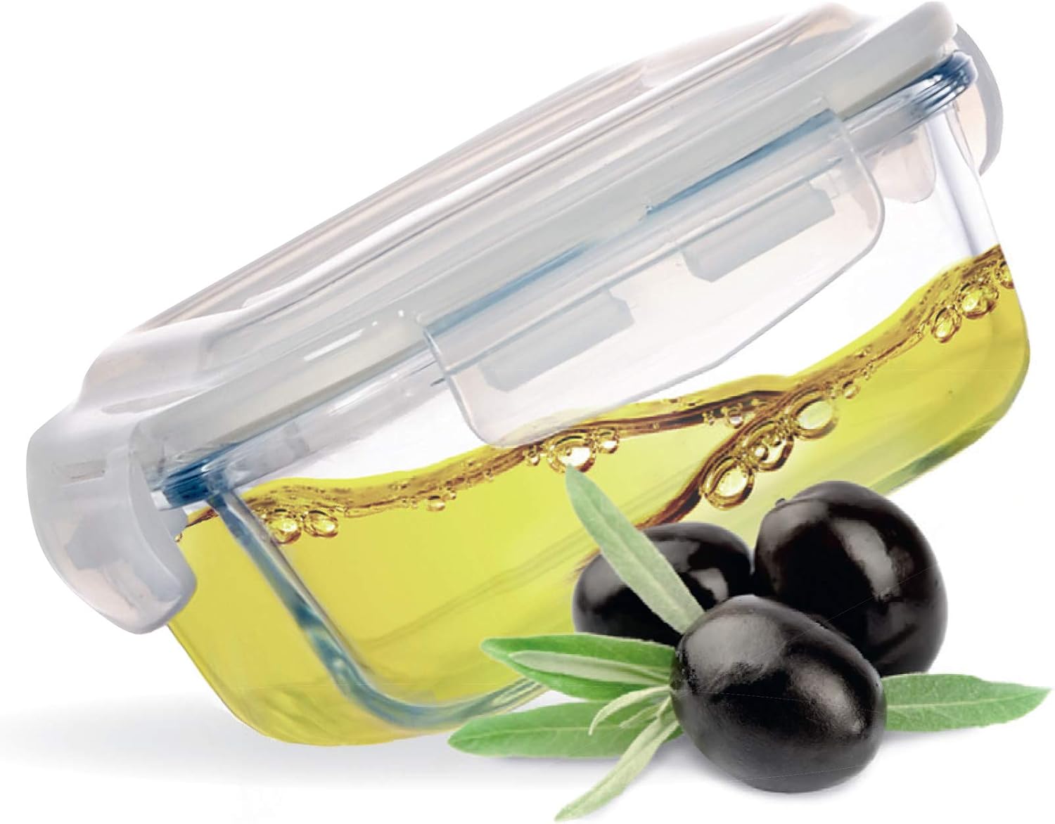 Grizzly Glass Food Storage Container Set - Ovenproof Dish with Lids - 6 x 520 ml (18 oz) Square - Air and Liquid Tight - Image 3