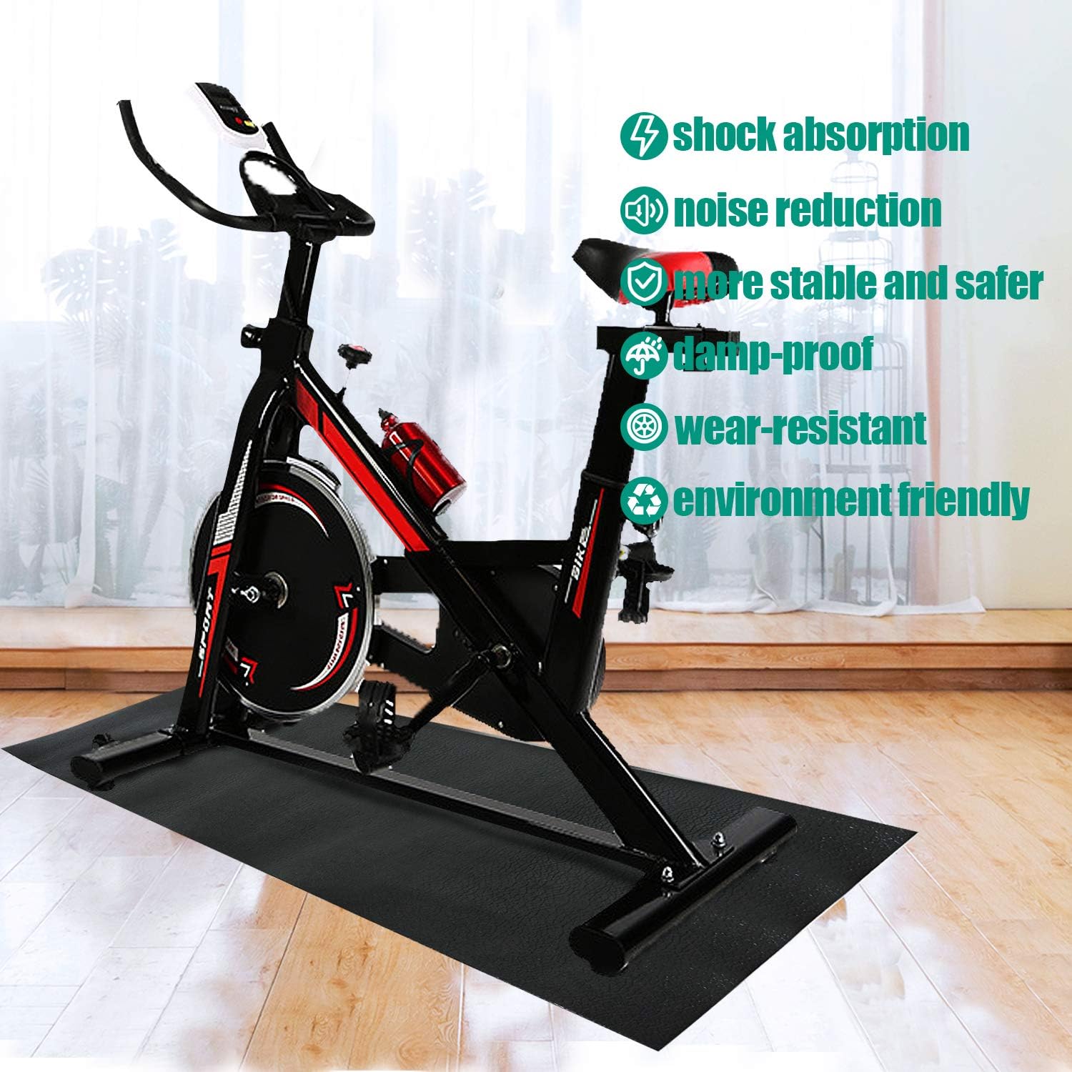 Bike Training Mat,Exercise Bike Mat Bicycle Trainer Hardwood Floor