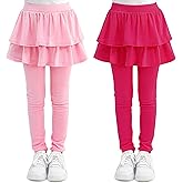 Cooraby 1/2/3 Pack Girls Leggings Toddler Girl Pants School Uniform Pants Warm Stretchy Skirt Leggings for Girls 2-14 Years