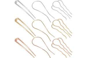 Chanaco French Hair Pins for Women Gold Silver Updo Hair Accessories U Shaped Hair Pins for Buns Twist Hairpin for Styling Metal Hair Fork with Combs for Girls Non Slip Hair Sticks for Thick Hair