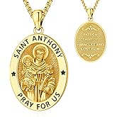 LOOVE Saint Necklace S925 Sterling Silver Patron St Amulet Medal Protection Pendant Jewelry for Men Women