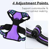 Belababy Dog Harness Front Clip No Pull Reflective Adjustable Purple S view 5