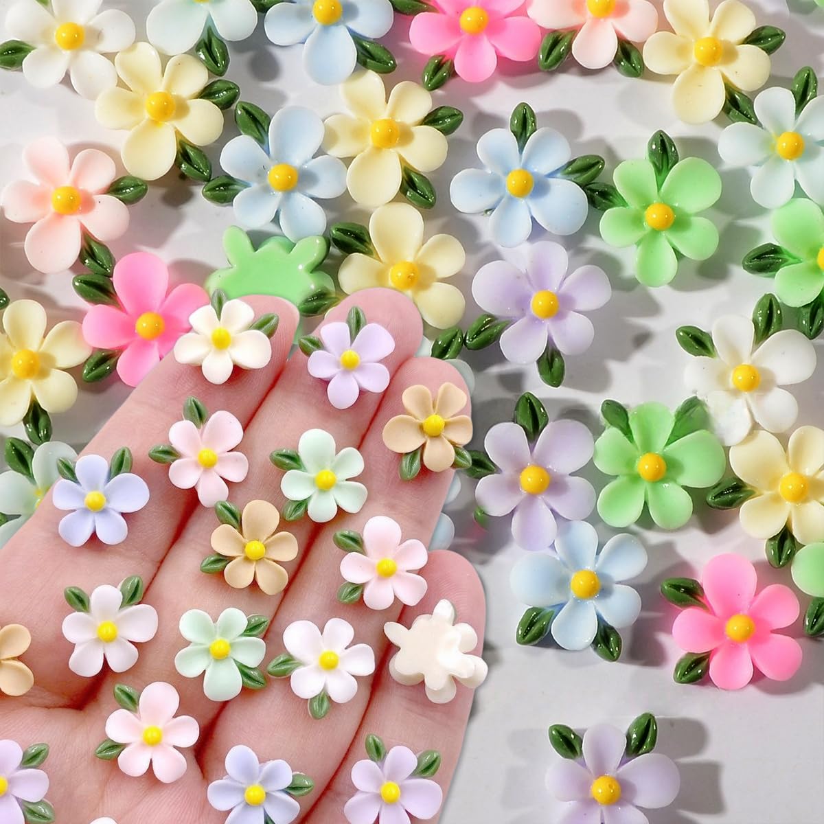 Photo 1 of 100Pcs Flower Nails Charms 3D Resin Flower Nail Rhinestones Colorful Floral Nail Gems Mixed Colors Resin Flowers for Acrylic Nails Kawaii Nails Gems and Charms for Women Spring Summer DIY Nails Decor