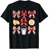 Funny Bow Cute Coquette Crawfish Boil Y2K Girl Aesthetic T-Shirt