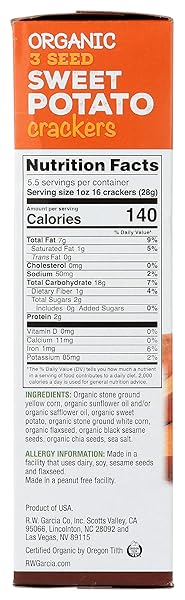 RW GARCIA ORGANIC SWEET POTATO CRACKERS, 5.5 OZ