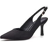 Women's Slingback Kitten Heels Closed Pointed Toe Backless Wedding Party Dress Pumps Shoes