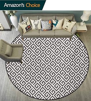 Amazon De Rugsmat Moderner Runder Teppich Geometrisches Bild Mit