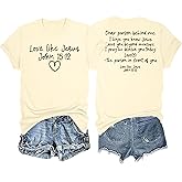 LOTUCY Christian Shirts for Women:Love Like Jesus Faith Shirt Dear Person Behind Me Faith Scripture Graphic Tees