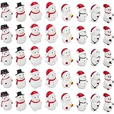 Goodma Mini Snowman Figurines Christmas Theme Resin Miniature Fairy Garden Dollhouse Decoration Ornaments DIY Kit - 40 Pieces