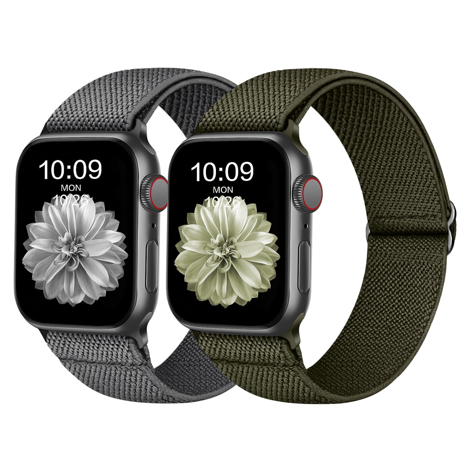 Adepoy Elastic Nylon Band Compatible for Apple Watch Straps 46mm 38mm 40mm 41mm 42mm 44mm 45mm 49mm, Adjustable Braided Stretch Replacement band for Ultra3/2/1 SE3 iWatch Series 11/10/9/8/7/6/5/4/3