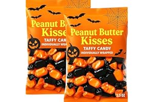 Melster Peanut Butter Kisses 3 0z Bag (Pack of 2) Gluten Free Halloween Candy Great for Holidays, Office Bowl, Birthday Party, Christmas Candy | Bundled with Soko Smiles Thank You Mint.