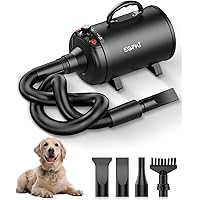 EGFKI Dog Dryer, 5.2HP/ 3800W Pet Grooming High Velocity Force Blower with 4 Nozzles, Adjustable Speed and Temperature Dog Ha