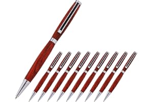 Legacy Woodturning, Slimline Pen Kit - Chrome with Black Striped Clip, 10 Pack