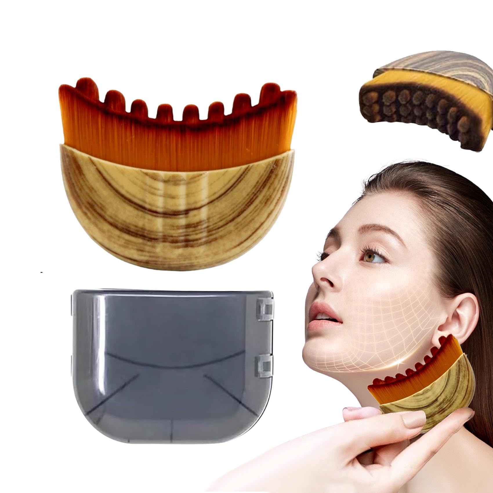 Photo 1 of Lymphatic Contour Face Brush,Dry Lymphatic Contour Face Brush Soft Set,Lymphatic Drainage Massager for Face,Chin & Neck Relaxation,PortableBeauty Tool with Travel Case.