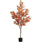 Nearly Natural 5ft Autumn Oak Artificial Fall Tree in Black Nursery Pot | Indoor-Only Faux Tree, Orange and Yellow Leaves, Bendable Branches, Fall Decor Thanksgiving Decorations, 60"Hx20"Wx20"D