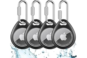 UNBREAKcable AirTag Holder for Apple - 4 Pack Air Tag Case [Professional Carabiner] [Waterproof] [Shockproof] TPU AirTag Keychain for Kids, Pets, Keys, Luggage, Backpacks