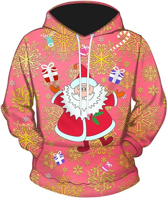 Hevuy Weihnachten Pullover Jumper Herren Damen Unisex Lustige Sweatshirts Hassliche Pullover 3d Printed Xmas Grafik Santa Long Sleeve Shirt Amazon De Bekleidung