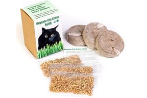 DesertUSA Cat Grass Refill Kit, Includes Seeds and Peat Soil Pellets, 3 Pack, Certified Organic (3 Seed Packs)