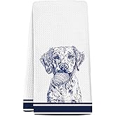 RTXLEZM Funny GoldenRetriever Kitchen Towels,Coastal GoldenRetriever Gift Dish Tea Towel for Kitchen, Dog Lovers for Mom Dad Gifts, Ocean Beachy Hand Towels for Bathroom Lake House Decor,16x24 Inch