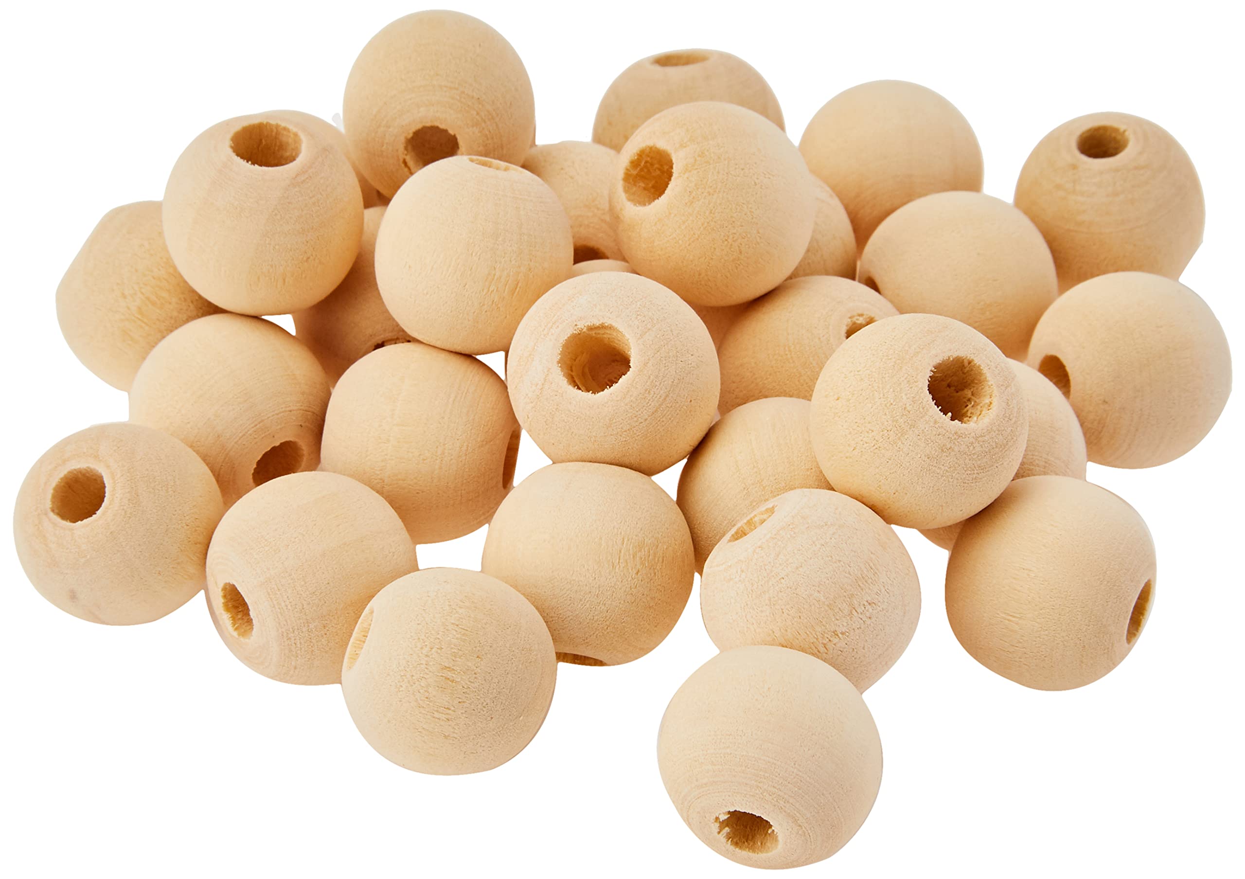 Artemio 30-Piece 20 mm Wooden Beads, Beige