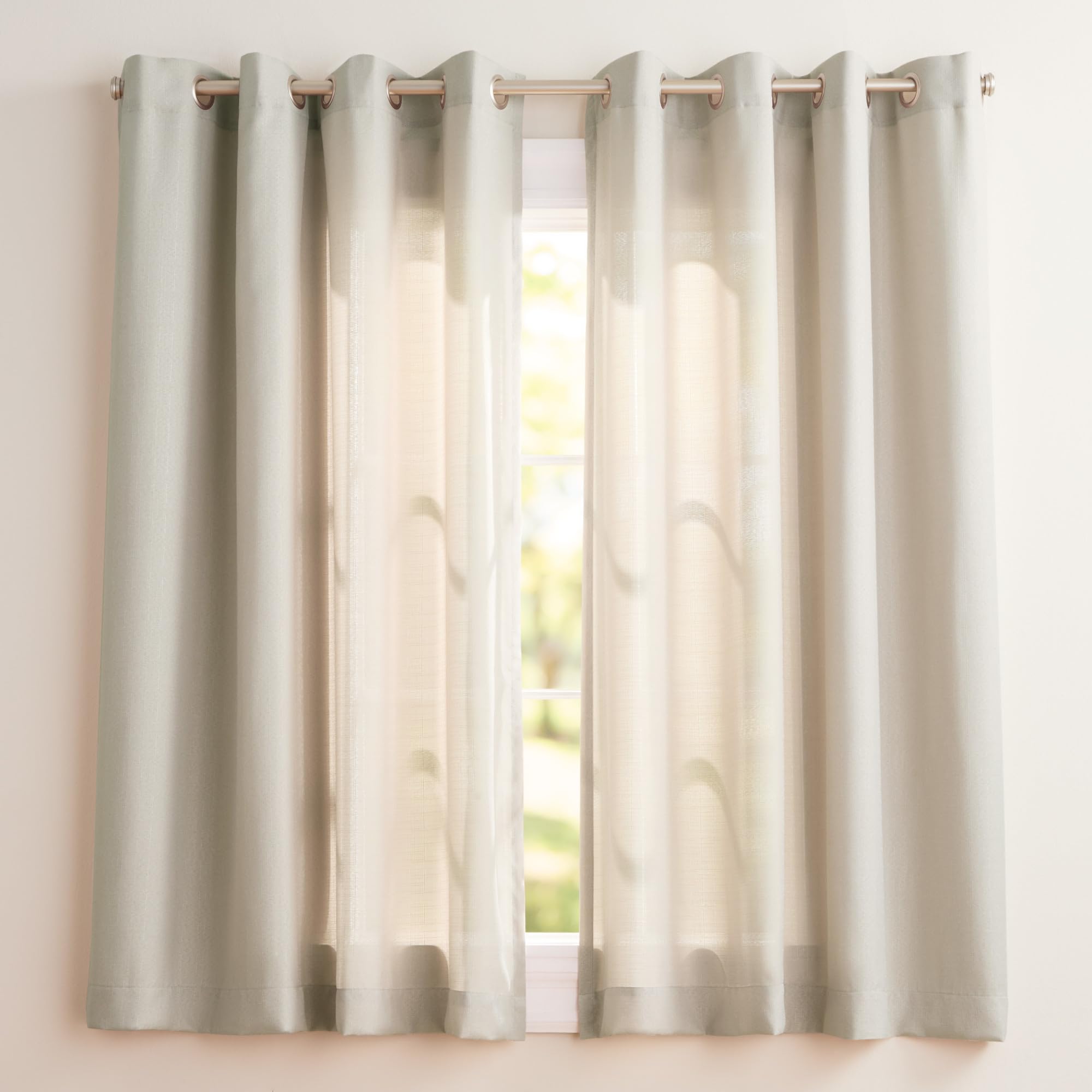 Exclusive Home Curtains Grommet Top Window Curtain Panel Pair, Polyester, Natural, 63" Length — image 1