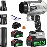 Leaf Blower Cordless with Battery and Charger, 1000,000RPM Mini Leaf Blower, Fast Charger & Extended Nozzle Design, Handheld Lightweight Blowers for Lawn Care,Patio Cleaning,Car,Leaves,Dust (1, Grey)