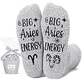 HAPPYPOP Zodiac Gifts Birthday Gifts for Men Teens - Astrology Constellation Horoscope Gifts, Fuzzy Space Galaxy Socks