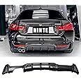 NINTE Rear Diffuser for 2014-2020 BMW 4 Series F32 F33 F36 420i 420d 428i 430i | M Performance Carbon Fiber Single Exhaust Two Outlet Lower Bumper Lip