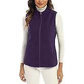 Argstar Women's Fleece Vest, Sleeveless, 6 Pockets, Lightweight, Casual, for Daily Life and Outdoor Activities
