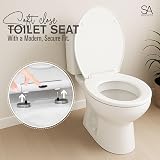 SA Products Oval Quick Release Toilet Seat Soft Close Hinges 44.1x36.5x5cm White view 2