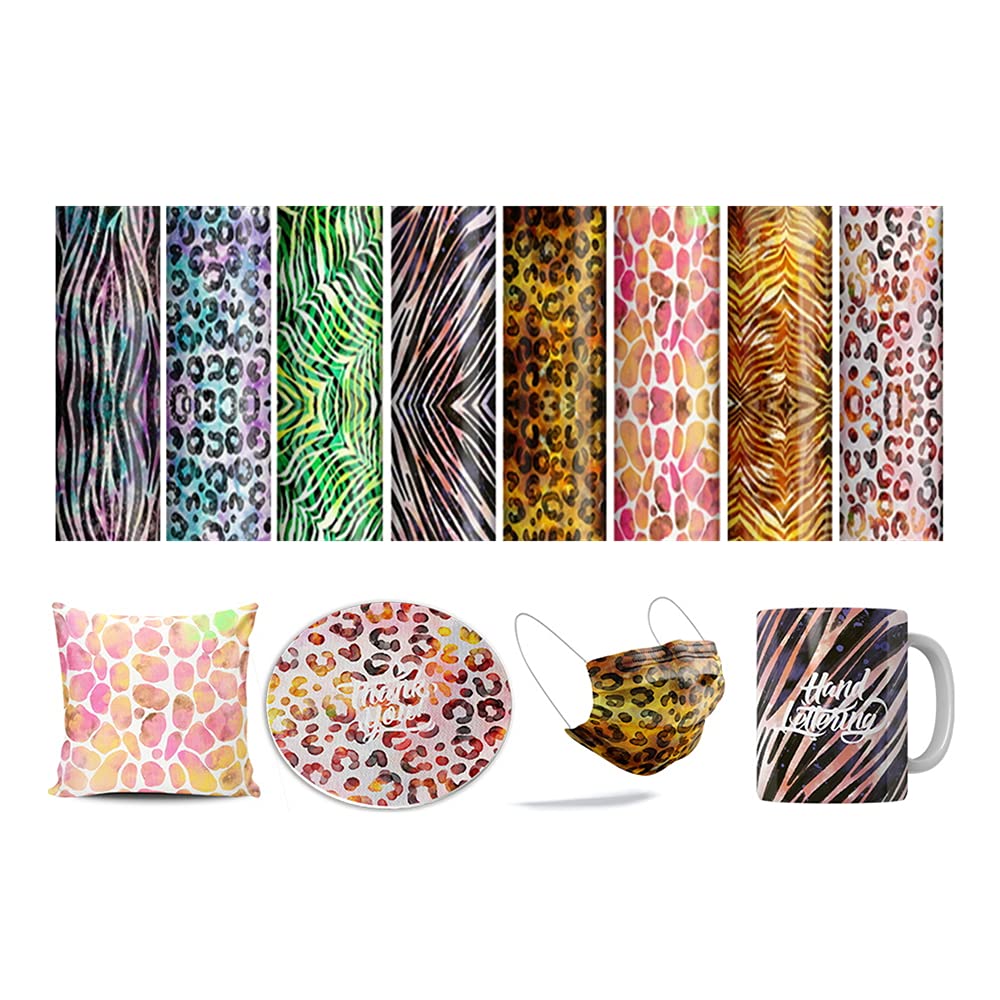 LUCKIGUCK Infusible Transfer Ink Sheets, Watercolour Paint Type, 8 Sheets of 30.5 x 30.5 cm (12 x 12 inches), Non-Hot Melt, High Transfer Rate, Ideal for Cricut & Silhouette Machines