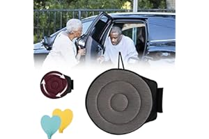 GDSAFS 360 Rotating Seat Cushion for Car, Rotating Seat Cushion 360 Degrees Elderly Support, Portable Car Cushion Non Slip Car Mat Protector, Chair Assist for Pregnant Women Elderly (Gray, Round)