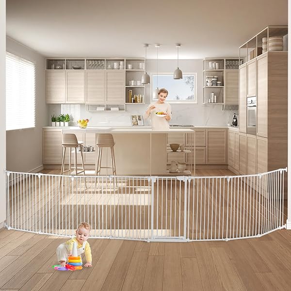 SHYUJAJIE EXTRA WIDE BABY GATE, 30″ TALL 189″...