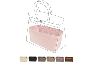 DGAZ Purse Organizer Silky Smooth,Silk,Luxury Handbag Tote in Bag Shapers, Women- Fits Birkin25/30/35/40 Bags (Pink, BK25)