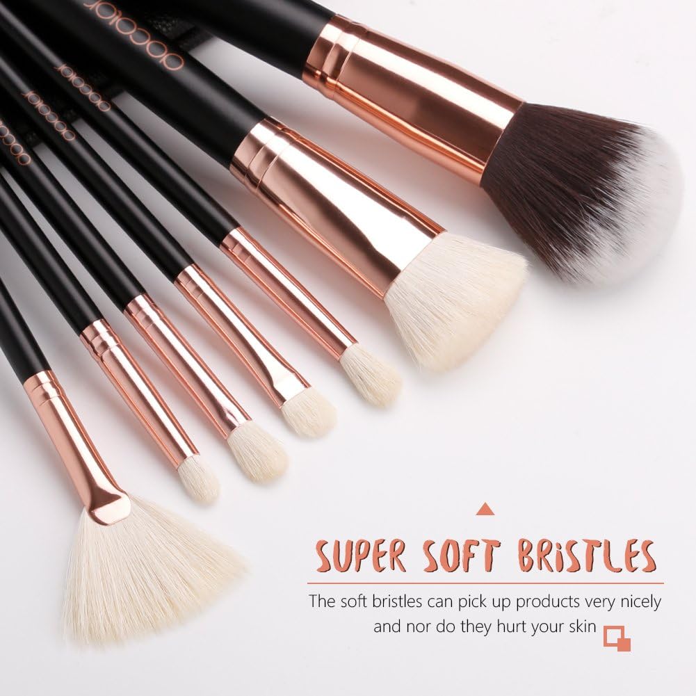 docolor Makeup Brushes 15Pcs Professional Makeup Brush Set including Travel Bag Powder Foundation Concealers Eyeshadow Eyeliner Blending Lip Brush Tools Gift Choice - Image 5