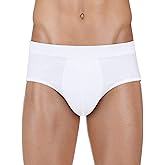 PROTECHDRY - Washable & Reusable Urinary Incontinence Cotton Brief Underwear for Men, with Front Absorbent Area White Medium