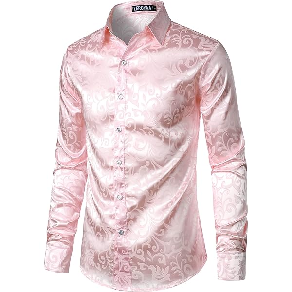 Amazon.com: ZEROYAA Men's Rose Floral Long Sleeve Dress Shirts