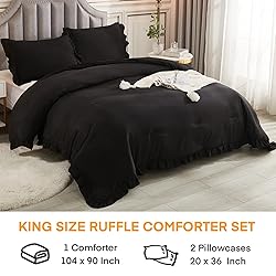Andency Black King Size Comforter Set, 3 Pieces