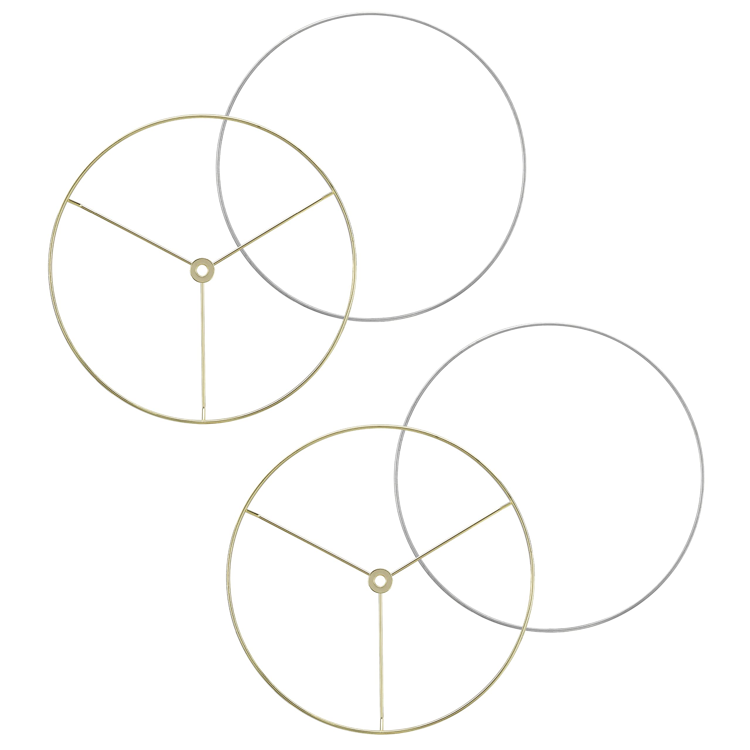 Photo 1 of Aspen Creative 20101-12, Metal DIY Drum Lamp Shade Strong Ring, US Style Spider that Connects to Lamp Harp, Top Ring-Brass Plated/Bottom Ring-Galvanized, 2 Set / 8" Diameter Ring