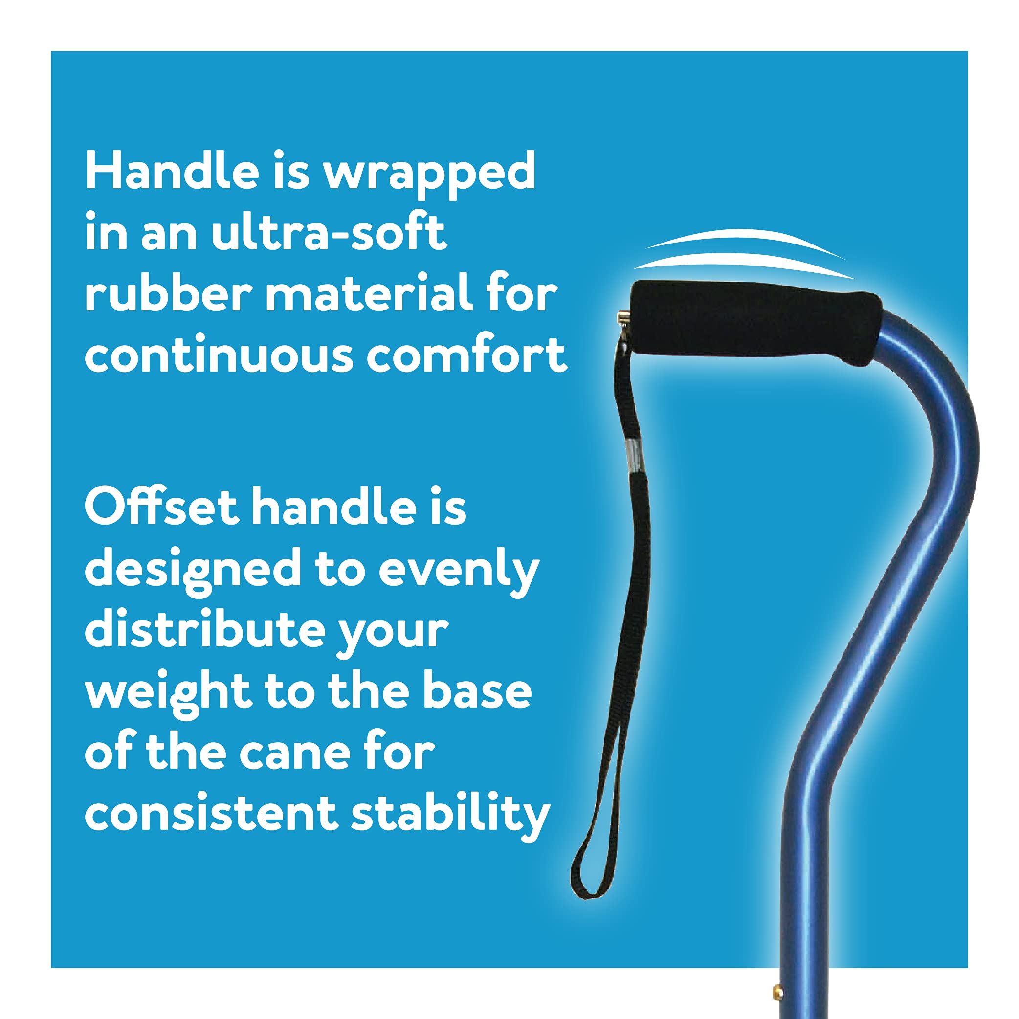 Carex Health Brands Designer Offset Cane, Bahama, 1 Count