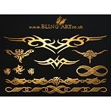 Lot De 8 Planches De Tatouages éphémères Motifs Variés - 21x15 Cm, Noir, Marque Novago, France