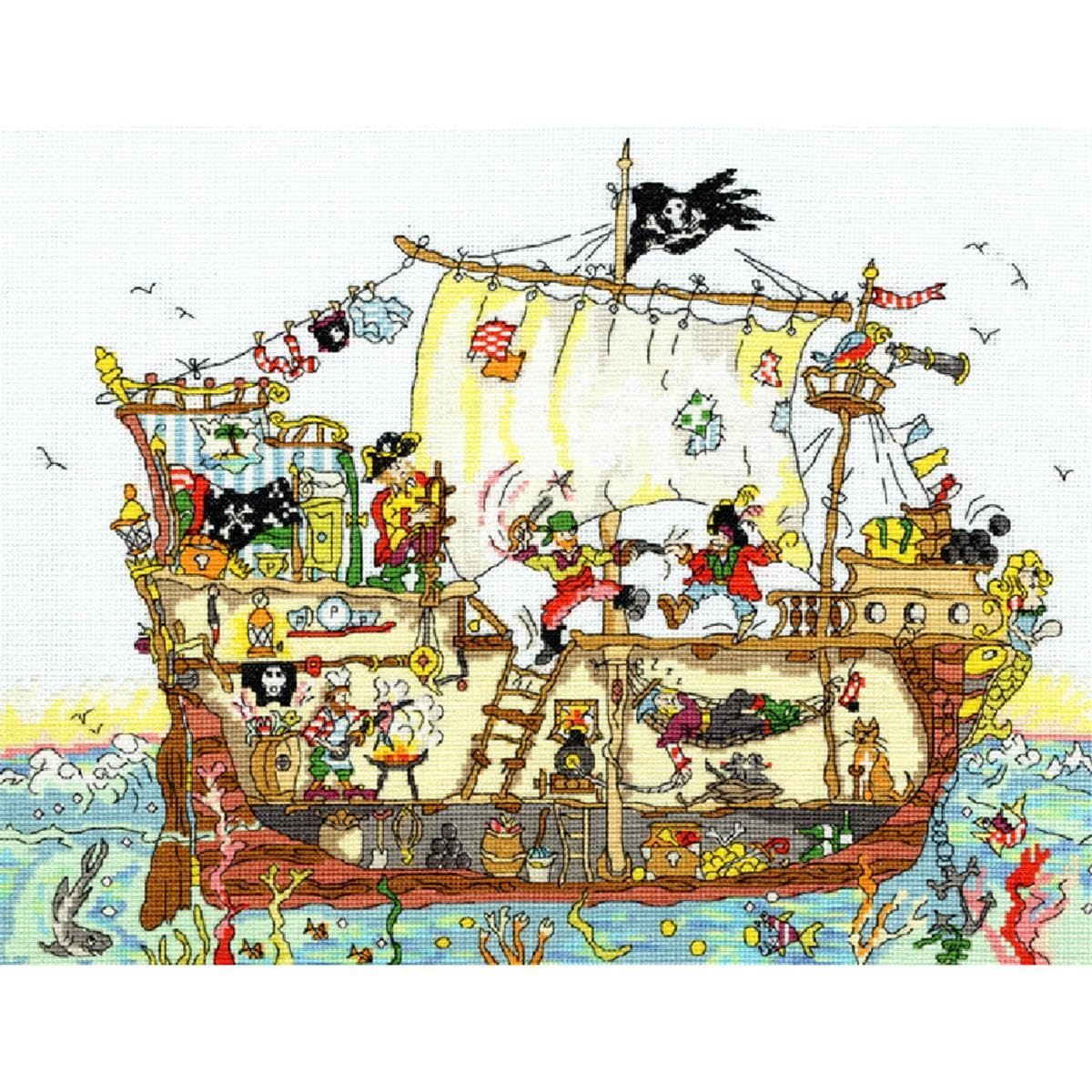 Bothy Threads Cross Stitch Kit - Cut Thru' Pirate Ship