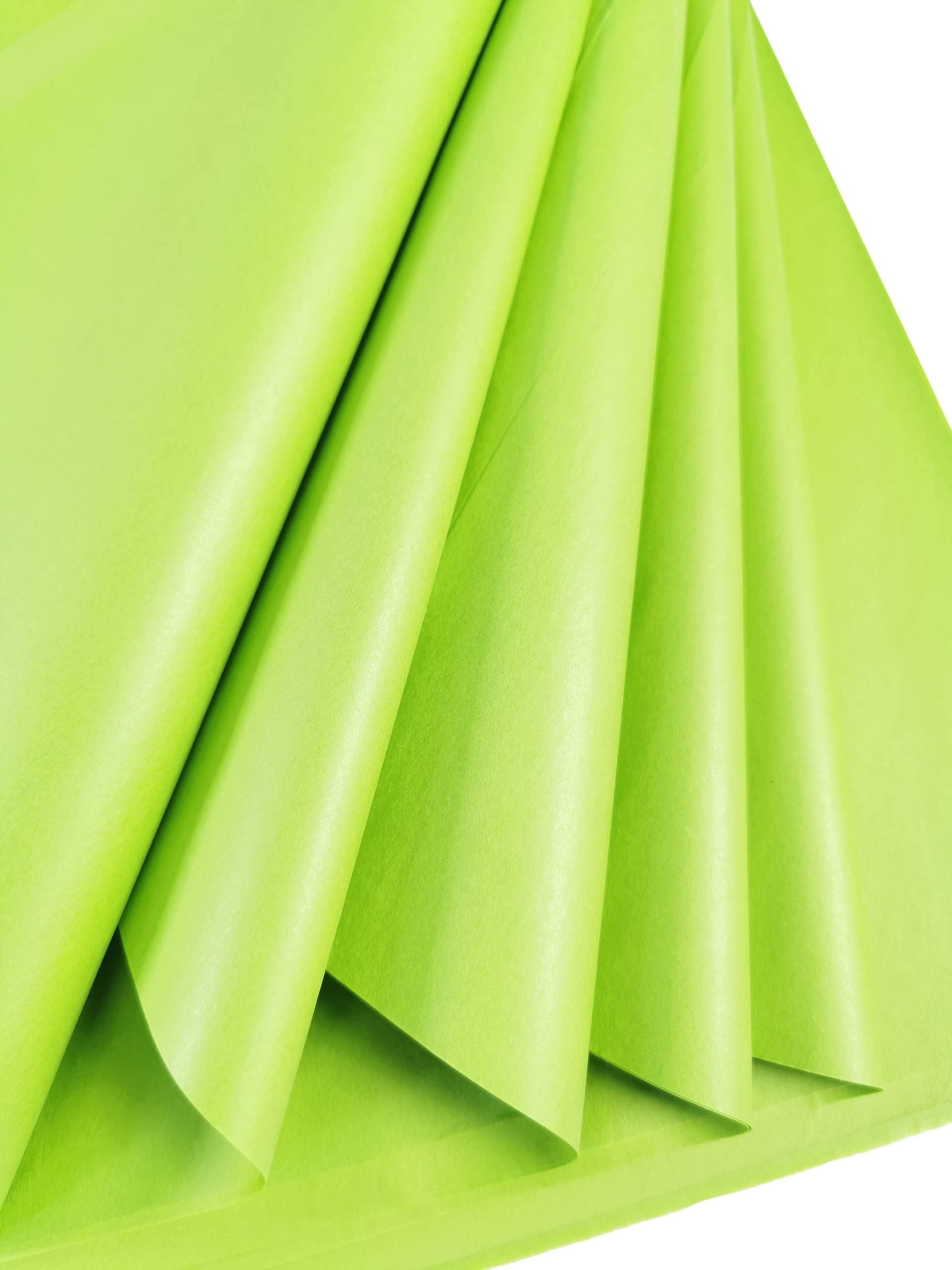 Lime Light Green Tissue Paper Sheets for Wrapping 25 Large Sheets, Acid Free Art Paper, Perfect for Gift Wrap, Storage, Packing, Art & Craft Bulk Pack Archiving Shredding 70 x 50cm Sheet Size
