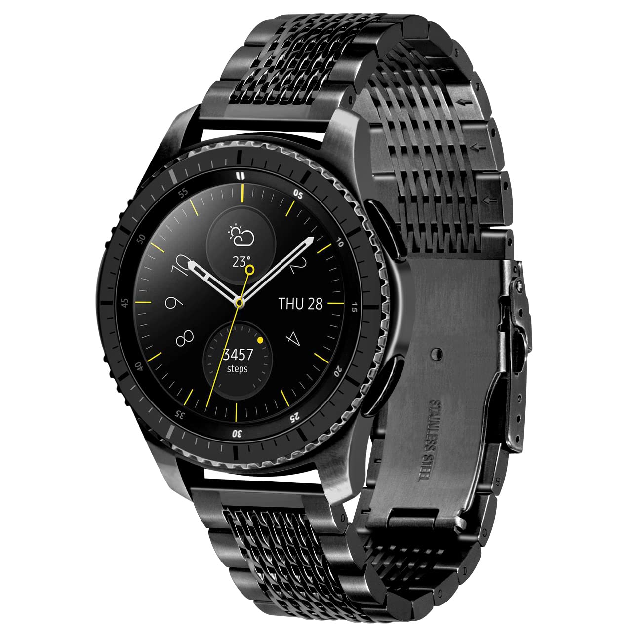 Kai Tian 22mm Watch Bracelet Compatible for Samsung Galaxy Watch 46mm Gear S3 Classic Frontier Black