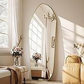 ZENOMIRRIS Full Length Mirror - 67"x24" Irregular Diamond Shaped Floor Mirror Aluminum Frame Floor Mirror Full Length for Bedroom Living Room Cloakroom Decor Gold