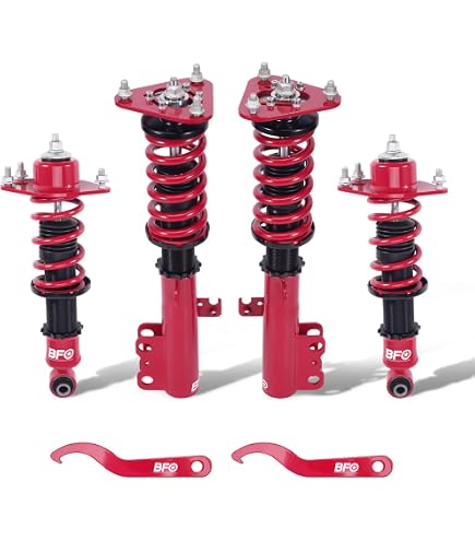 パーツ Adjustable Coilover Suspension Set (Red) Amazon.com: JDMSPEED New Full Coilover Struts Shock Absorbers