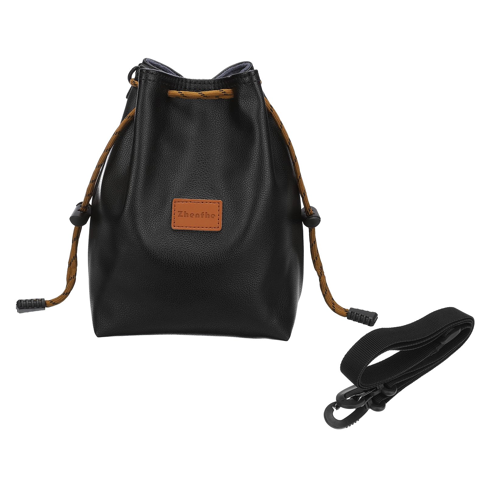 PATIKIL Soft Camera Bag,Lens Case Crossbody Drawstring Pouch Shoulder Bag for Outdoor Travel DSLR Cameras, Size L, Black