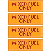 QuickMarine 4 Pcs Mixed Fuel Only Stickers for Oil Tank Can Truck Tractor Gas Cap Weatherproof Adhesive Decals