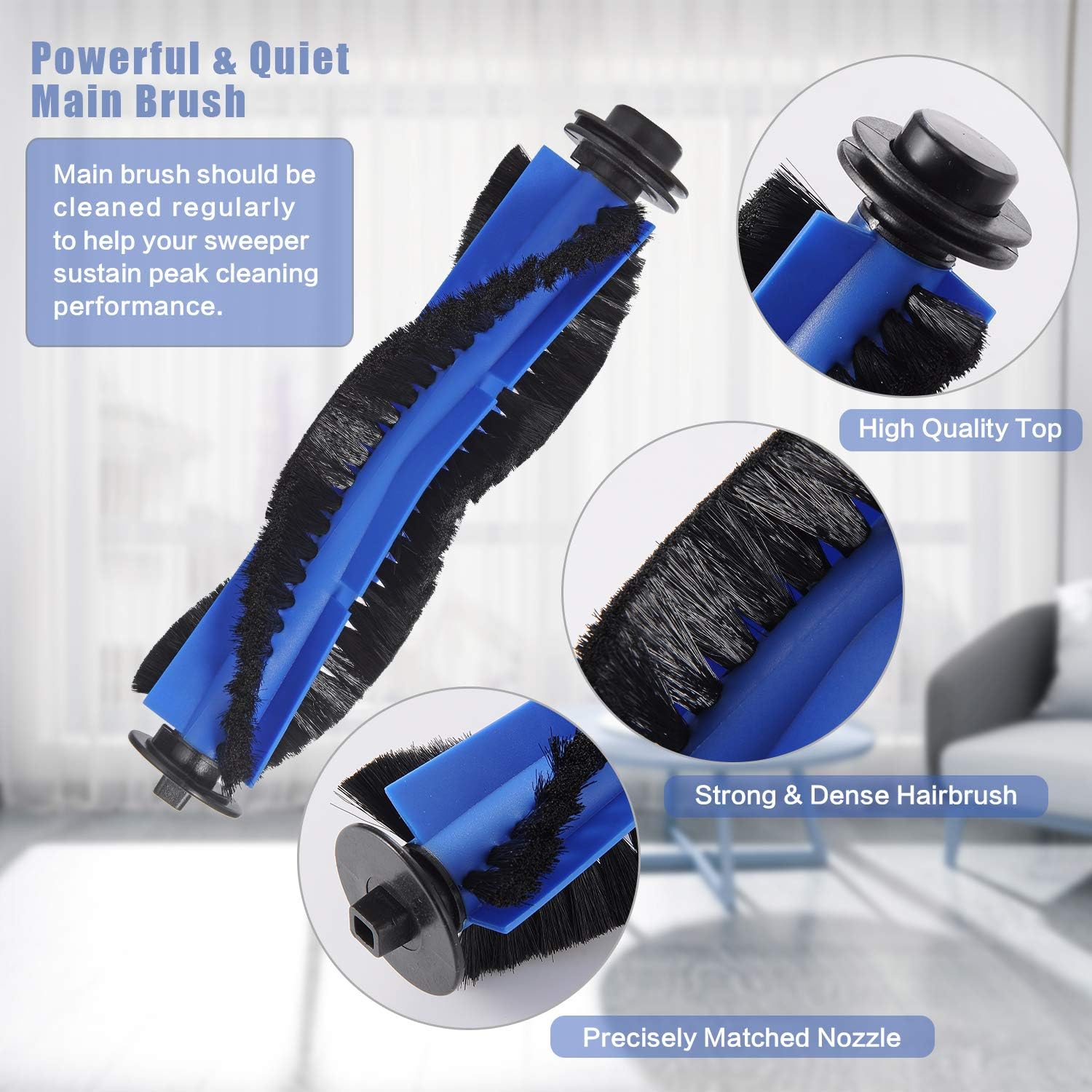 LesinaVac Replacement Parts Accessories for Goovi 1600PA D380 D382, Coredy R3500 R3500S R550(R500+) R650 R600 R700, iMartine C800 D900 D900C, DeenKee DK600, Bagotte BG600 Robot Vacuum, Kit Set(1+4+8) -