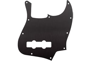 Musiclily Ultra 10 Holes Anodized Aluminum J-Bass Pickguard for American Fender Standard Jazz Bass, Black